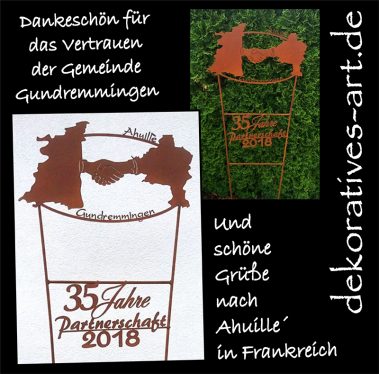 Gemeinde Gundremmingen Ahuille Frankreich dekoratives Unterknöringen Rost Deko Burgau Partnerschaft