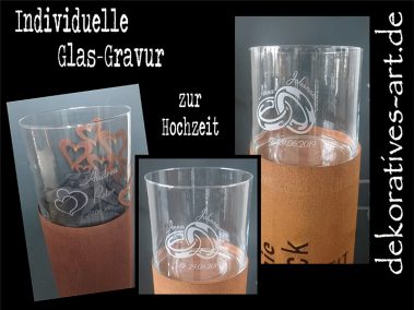 dekoratives Burgau Unterknöringen Gravur Hochzeit Geschenk Ehe Name Liebe Glas Deko