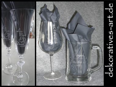 dekoratives Burgau Unterknöringen Gravur Werbung Werbemittel Firma Logo gravieren Laser Glas Geschenk Hochzeit
