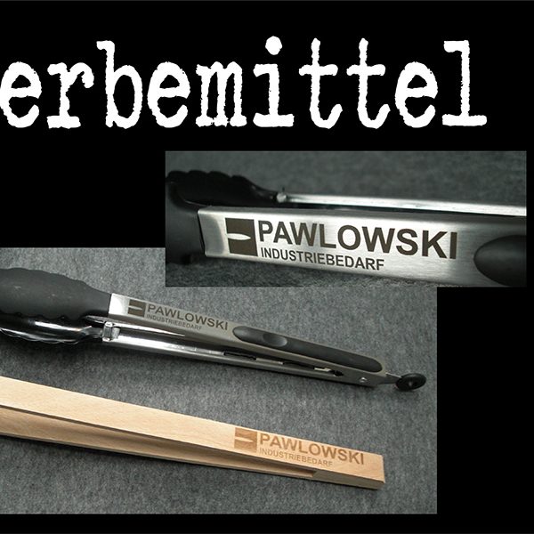 dekoratives Burgau Unterknöringen Gravur Werbung Werbemittel Firma Logo gravieren Laser Grill Grillzange
