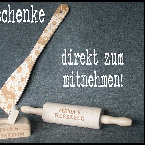 dekoratives Burgau Unterknöringen Gravur Werbung Werbemittel Firma Logo gravieren Laser Holz Brett Geschenk Name Küche