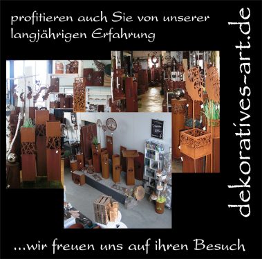 dekoratives Unterknöringen Rost Deko Burgau Gartendeko Säule Stele Metall