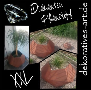 dekoratives Unterknöringen Rost Deko Burgau Pflanze Pflanztopf Übertopf Garten Terrasse Palme