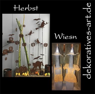 dekoratives Unterknöringen Rost Deko Halloween Kürbis Wiesn Dirndl Lederhose