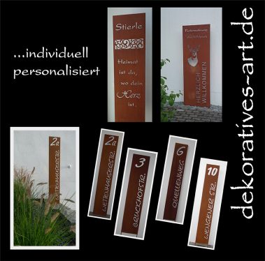 dekoratives Unterknöringen Rost Deko Hausnummer Eingang Schild Tafel Willkommen