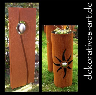 dekoratives Unterknöringen Rost Deko Säule Stele Garten