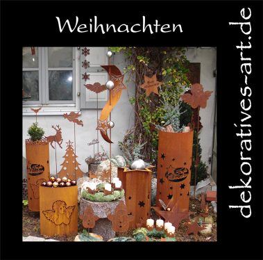 dekoratives Unterknöringen Rost Deko Weihnachten Engel Adventskranz Stern Schneeflocke