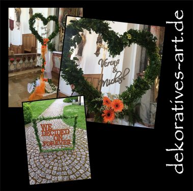 hochzeit ehe liebe geschenk deco metall dekoratives Unterknöringen Rost Deko Burgau Idee Brautpaar Schmuck Kirche